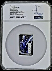 2024年 ニウエ ハスブロ G.I.ジョー ロードブロック 1オンス シルバー カラー プルーフ コイン NGC 70 FR画像