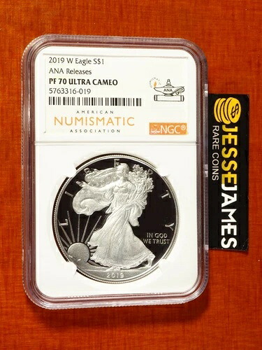 2019 W プルーフ シルバー イーグル NGC PF70 ウルトラカメオ アナ リリースラベル