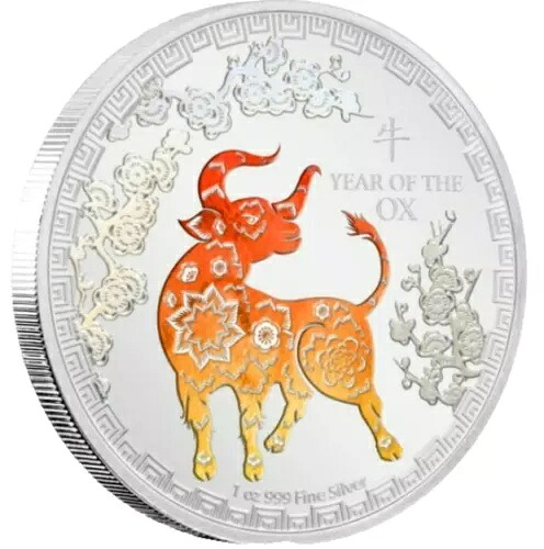 2021年ニュージーランド旧正月丑年 1オンス シルバー プルーフ カラー 3K 発行｜WORLD RESOURCE【KING店】