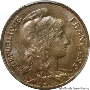V3718 希少 フランス 10 サンタイム デュピュイ 1911 PCGS MS65 コル・クライン -＞オファー-