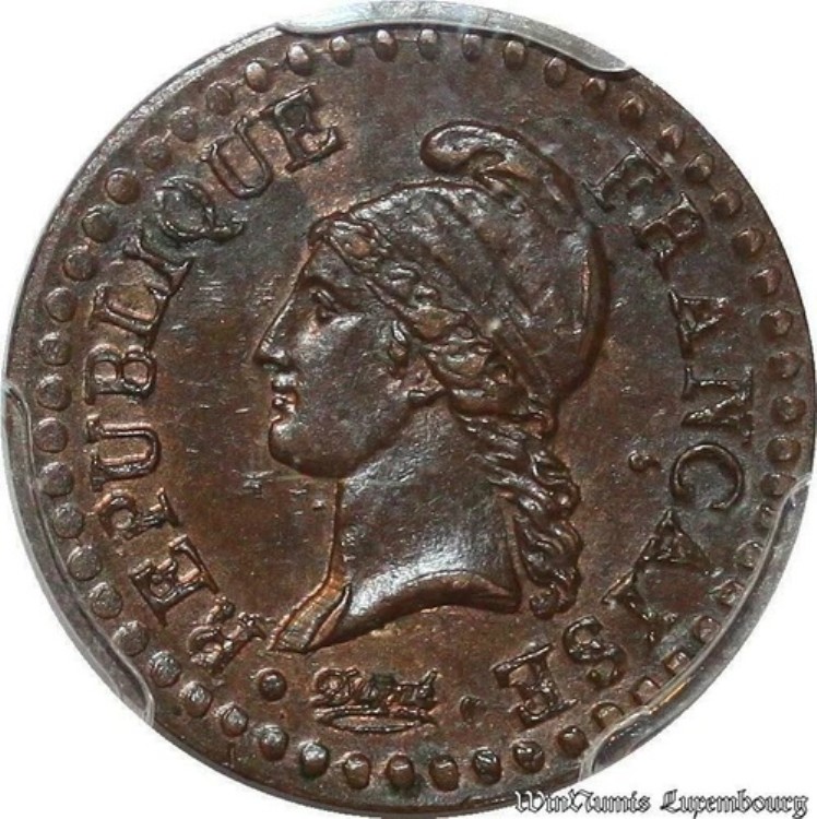 C0433 希少 1 サンチーム・デュプレ 7年 A PCGS MS63 素晴らしい -> オファー -