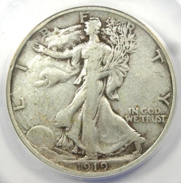 1919-S ウォーキング リバティ ハーフ ドル 50 セント - ANACS VF20 認定 - 希少な日付!|WORLD RESOURCE【KING店】