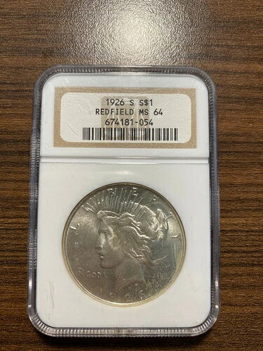 1926-S レッドフィールド ピース シルバー ダラー $1 NGC ミント ステート 64 MS 64 レア｜WORLD RESOURCE【KING店】