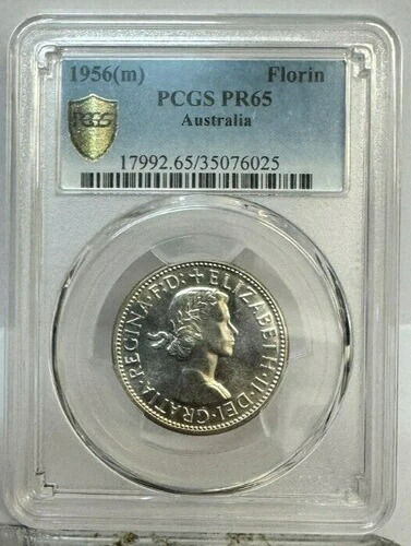 オーストラリア PCGS 1956年 フローリン プルーフ PCGS PR65 希少宝石