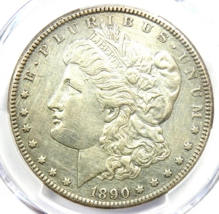1890-CC モーガン シルバー ダラー $1 - PCGS AU 詳細 - 希少なカーソン シティ コイン!｜WORLD RESOURCE【KING店】