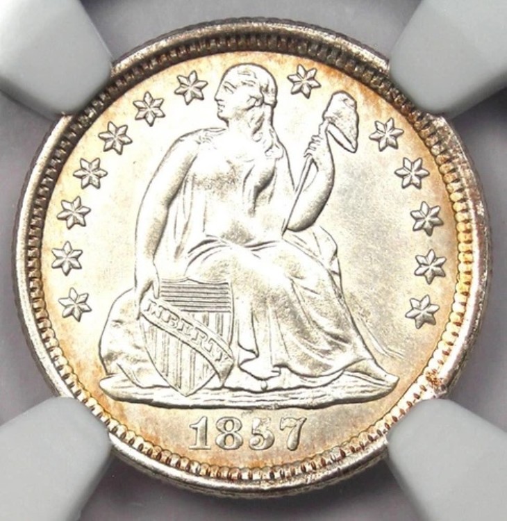 1857-O 着席リバティ ダイム 10 セント - NGC 未流通詳細 (UNC MS) - 希少コイン!｜WORLD RESOURCE【KING店】