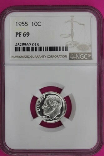 1955年 PF 69 ル??ーズベルト シルバーダイム NGC認定 本物・正規品 1254｜WORLD RESOURCE【KING店】