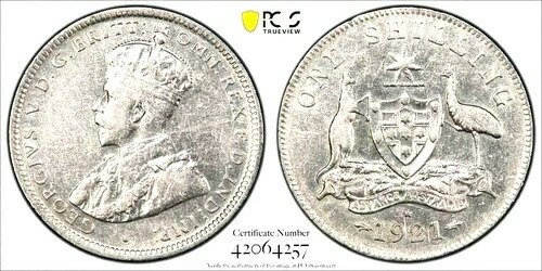 オーストラリア 1921 * スターシリング キーデート ローミント ハイグレード PCGS レア #06