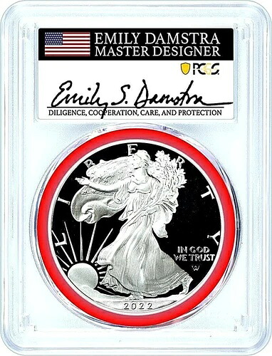 2022 S プルーフ シルバー イーグル PCGS PR70 アドバンスリリース ミント デザイナー-ダムストラ｜WORLD RESOURCE【KING店】