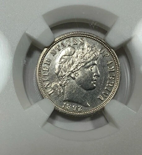 希少：1892年プルーフシルバーバーバーダイム - プルーフ発行枚数1245枚