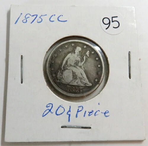 1875年CC 20セント硬貨 20セント 希少流通銀貨 フルデイト＆ミントマーク #95