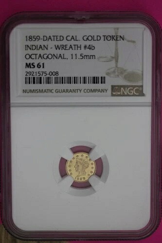 1859年 MS 61 インド金貨 ラベルエラー 八角形と記載 希少 NGC 1223｜WORLD RESOURCE【KING店】