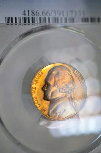 PR66 1954年 ジェファーソン ニッケル PCGS グレード 5セント プルーフコイン 希少 ナチュラルトーン アンサークル