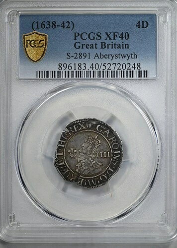 (1638-42) イギリス 4D フォーペンス グロート PCGS XF40 S-2891 アベリストウィス|WORLD RESOURCE【KING店】