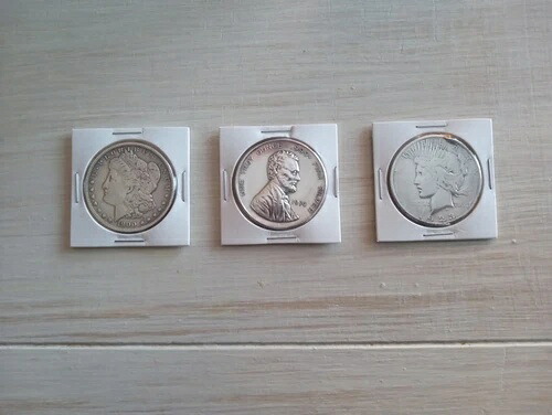 1974年リンカーン1銀貨、1923年リバティピース銀貨、1900年モルガン銀貨｜WORLD RESOURCE【KING店】