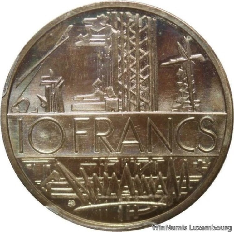 V3856 希少な最高級トップポップ フランス 10フラン マチュー 1976年 PCGS SP69 (175枚限定)- 148,500円