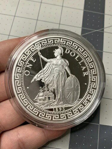 1988年 イギリス 1ドル ブリタニア記念 シルバー プルーフ メダル 5オンス .999 希少 170,500円