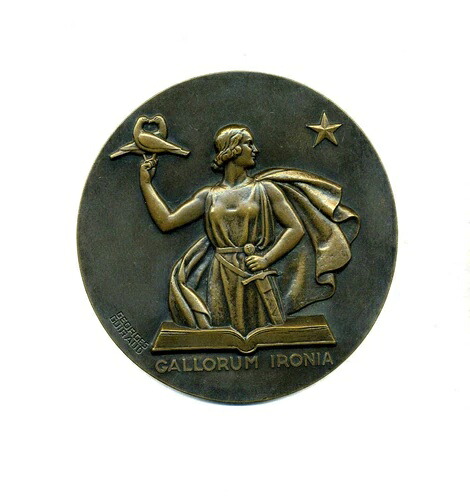 希少な大型メダル「GALLORUM IRONIA」120mm 銅メダル by Georges Gu- 149,050円