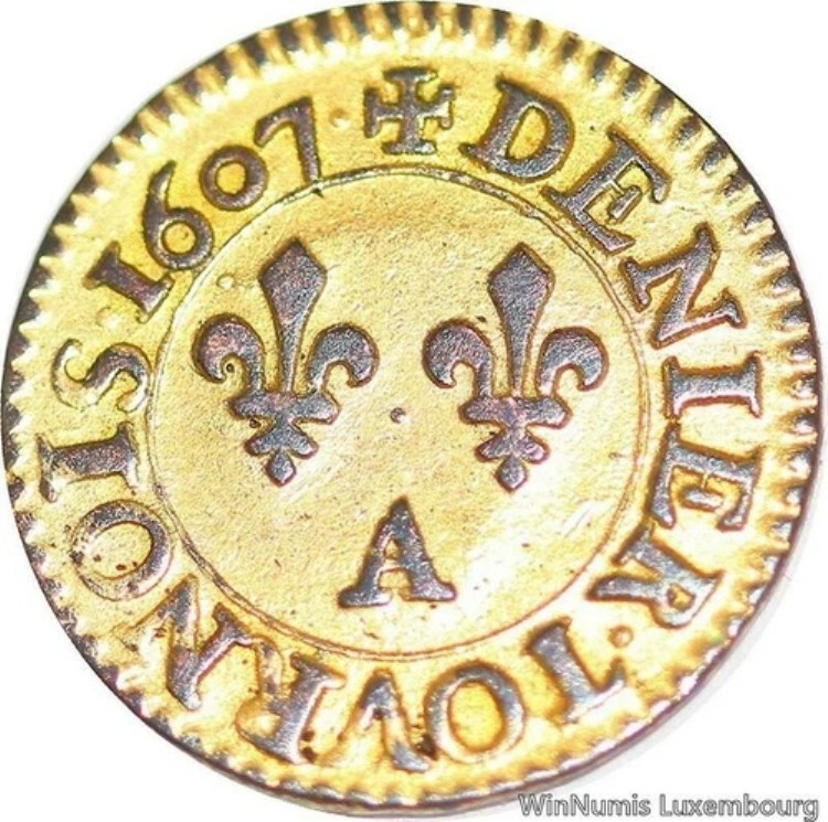 C1539 非常に珍しい デニール トゥルノワ フランス アンリ 4 世 1607 年 パリ トレイザンの結婚 - 149,050円