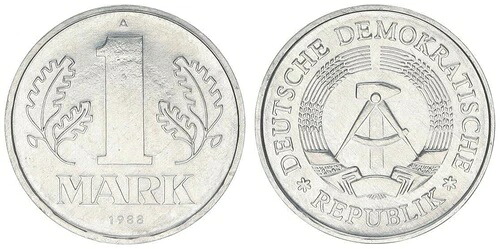 1 マーク GDR 1988 ミント、マット仕上げ 非常に希少 78462 151,800円