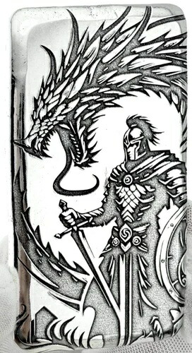 10オンス 999 ファインシルバーアートバー - ドラゴンライダー - ADAMO TECHNE - 限定版画像