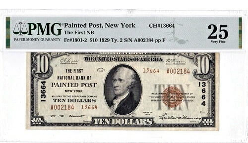 10ドル 1929 T2 National PAINTED POST ニューヨーク NY「非常に希少」（国勢調査では8）｜WORLD RESOURCE【KING店】