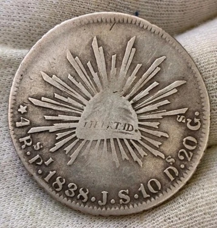 メキシコ 1838 4Rs Reales Pi JS サン ルイス ポトシ レア デイト|WORLD RESOURCE【KING店】