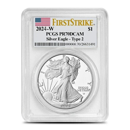 2025-W 1オンス プルーフ アメリカン シルバー イーグル コイン PCGS PR70 DCAM FS