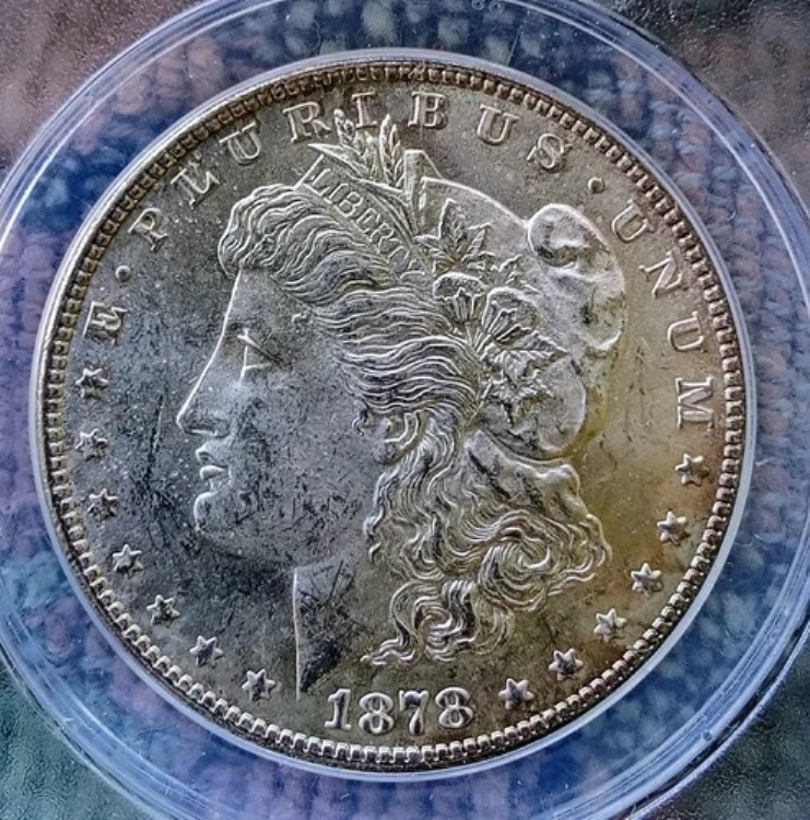 1878 S モーガン シルバー ダラー、ANACS グレード MS 63、写真を確認。