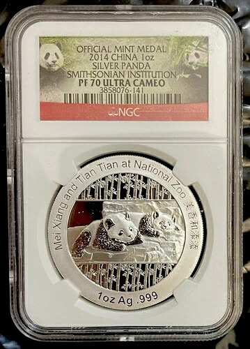 2014年 中国 1オンス シルバーパンダ スミソニアン協会 NGC PF 70 ウルトラカメオ 78,650円