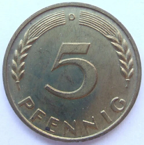 楽天市場】希少！5ペニヒ硬貨 1950年 西ドイツ G/F または J- : WORLD