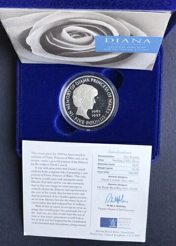 楽天市場】【送料無料】【希少】1999年 ダイアナ妃追悼記念 5ポンド