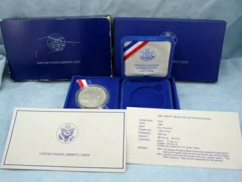 楽天市場】自由の女神像 1986年 記念コインセット シルバー 1ドル