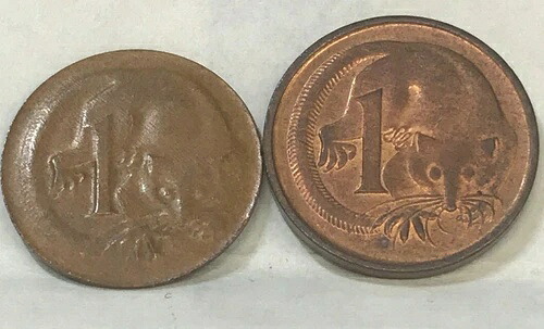 オーストラリア 1981年 1セントエラー 薄いプランシェット 縁なし 希少 0.85g 未流通|WORLD RESOURCE【KING店】