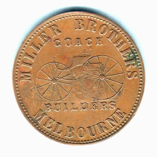 オーストラリアトークン。ミラーブラザーズ - 1862年1d。裏面に「No」の刻印あり。非常に希少。|WORLD RESOURCE【KING店】