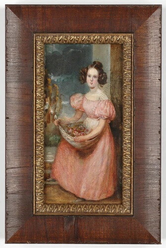 エマニュエル・トーマス・ピーター「花を持つ少女の肖像」希少な油絵、1865年頃｜WORLD RESOURCE【KING店】 228,250円