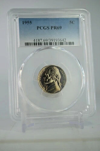 PR69 1955年 ジェファーソン ニッケル PCGS プルーフコイン 造幣局発行エラー 環境による稀少ダメージ|WORLD RESOURCE【KING店】