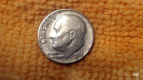 1967 年、ミントマークなしのルーズベルト ダイム (非常に希少)、非常に適正な価格。