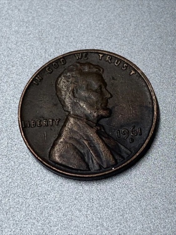 1961-D リンカーン米国 1 セント硬貨。