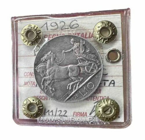 キングダム デ イタリア ヴィットリオ エマヌエーレ 3 世 10 リーヴル ビガ 1926 レア シール Spl / FDC 283,635円