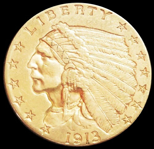 1913年 金貨 アメリカ 2.5ドル インディアンヘッドクォーターイーグルコイン