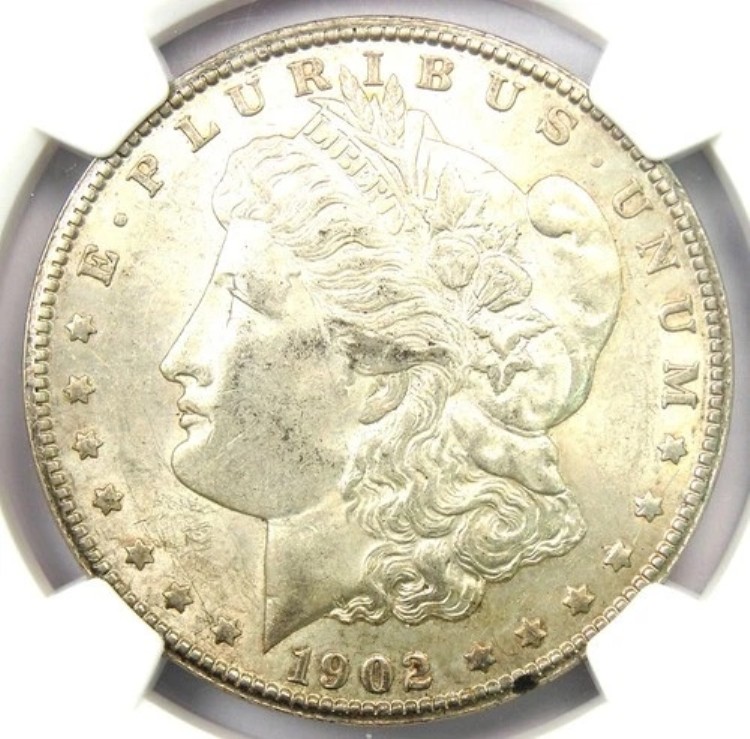 1902-S モーガン シルバー ダラー 1 ドル コイン - 希少な日付 - NGC AU58 認定 - 希少!