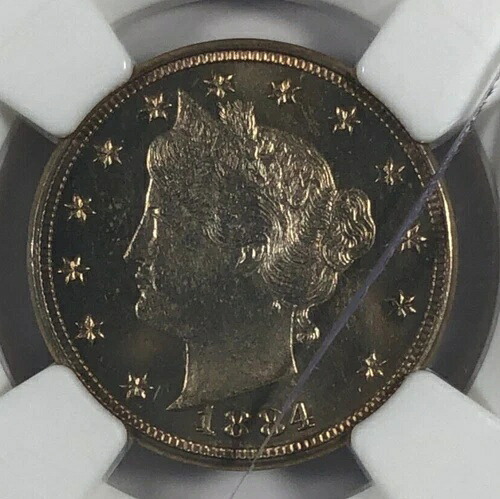 1884年 リバティニッケル .05。NGC PR65。ジェムプルーフ。