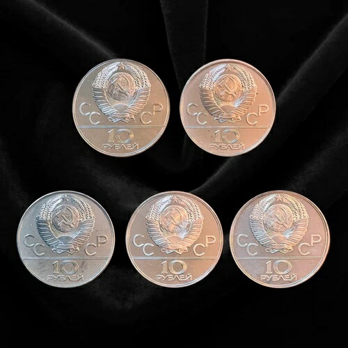 モスクワオリンピック記念銀貨と1980年発行ソ連記念プルーフコイン 楽天市場】旧ソ連(ロシア) プルーフ銀貨 大型 1980年 10ルーブル