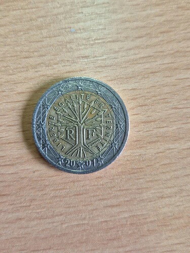 2ユーロ硬貨 フランス 2001年