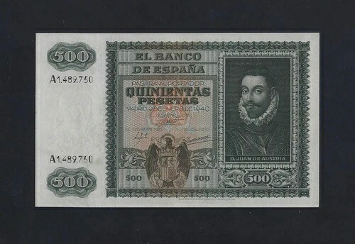 スペイン 500ペセタ 1940年 P-119 VF++ レア
