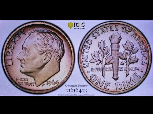 1964年 ダイム ルーズベルト PR69 カメオ 希少 ポインテッド 9 REV IS DEEP カメオ PCGS GS PQ+|WORLD RESOURCE【KING店】