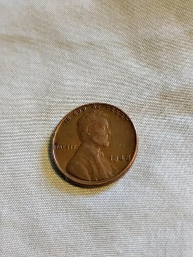 1948年リンカーンウィートペニー、ミントマークなし、状態良好、希少
