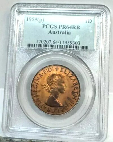 オーストラリア PCGS 認定 1959年 ペニー 1D プルーフ PCGS PR64 希少宝石|WORLD RESOURCE【KING店】