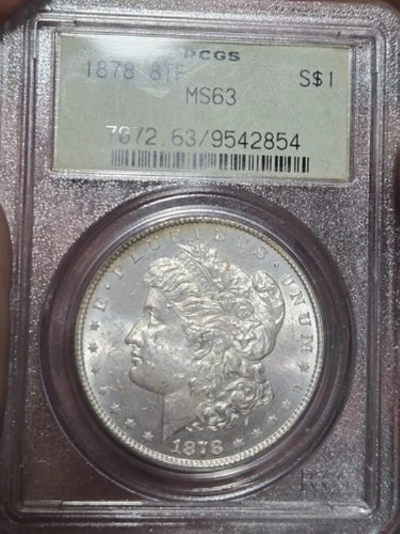 1878 8TF モーガン シルバー ドル PCGS MS63 ☆ オールドグリーンホルダー ☆ Gen 3 OGH